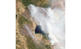 satellite imagery of Mendocino Complex fire