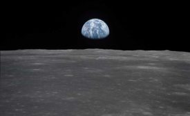 view of Earth from the moon