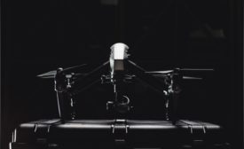 black and white drone photo