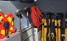 tools in surveyor truck